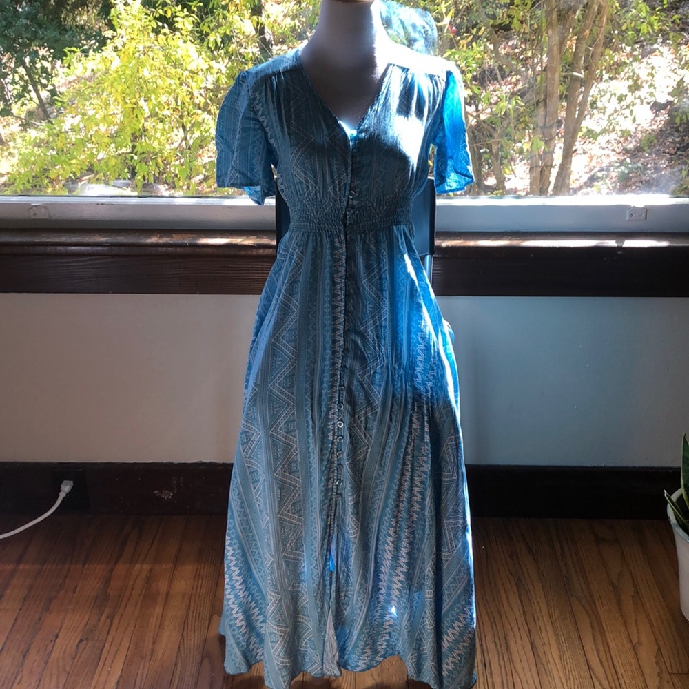 Beautiful sky blue boho maxi dress